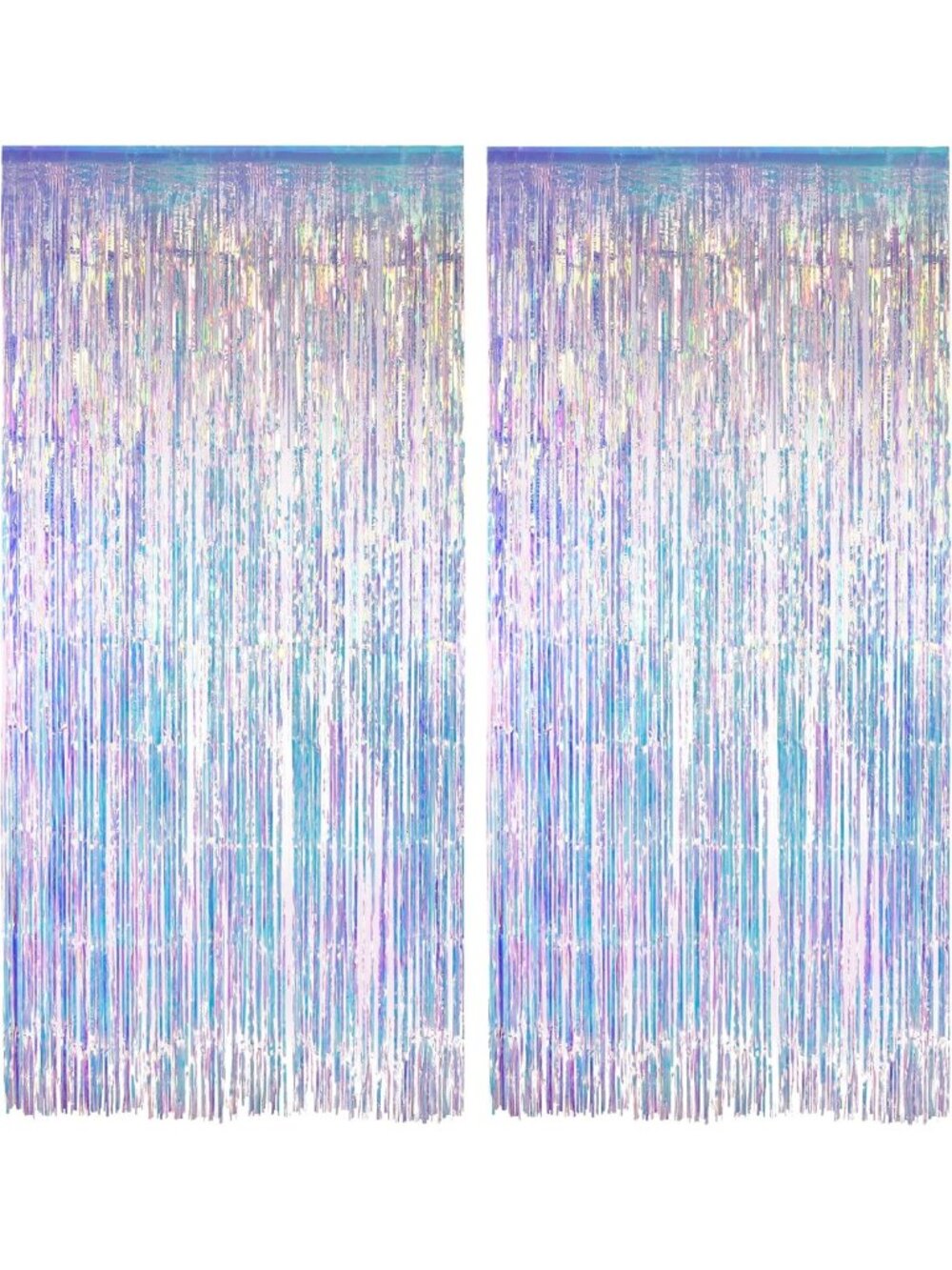 Iridescent Party Streamers Backdrop Set - 3.2ft x 6.5ft, Perfect for